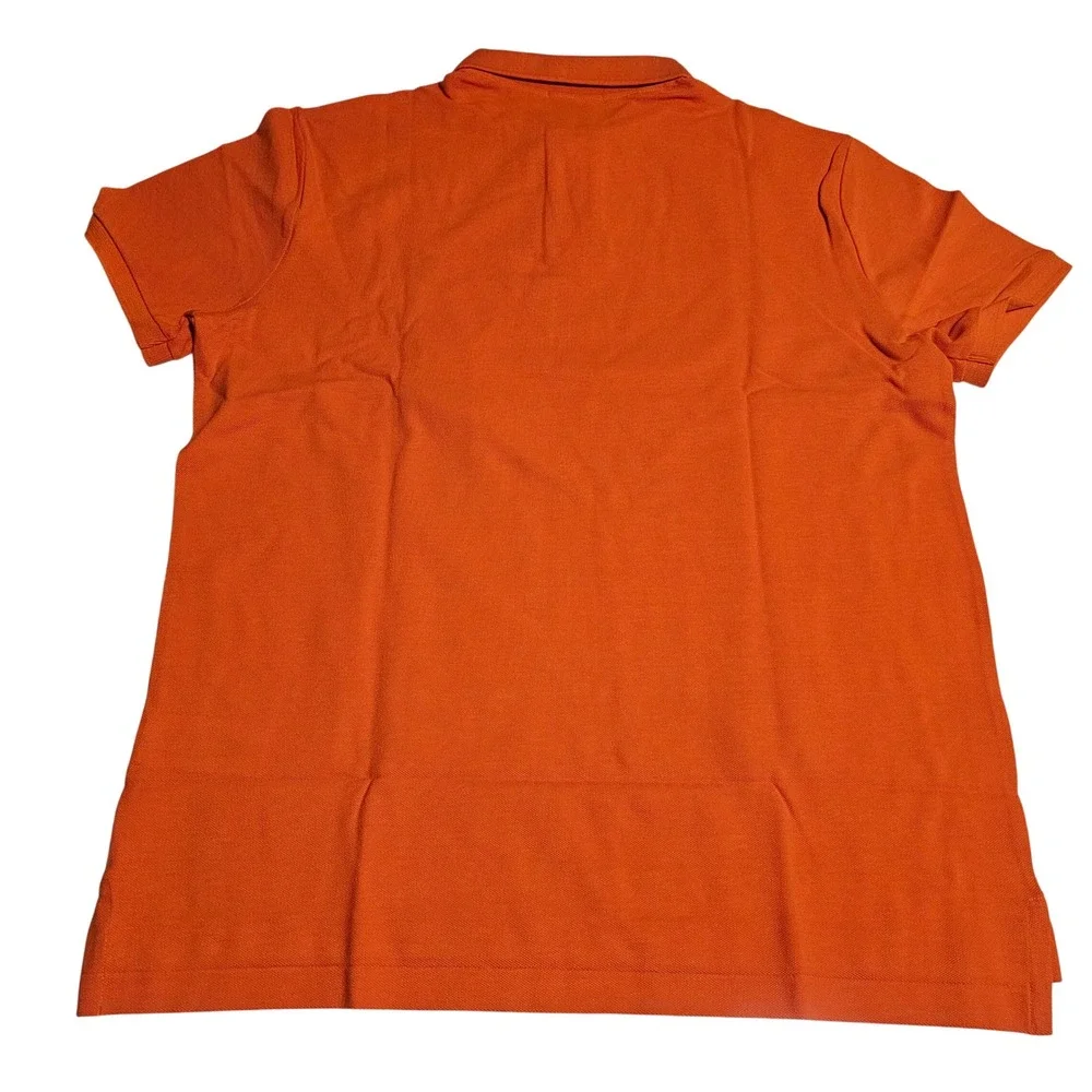 Polo Ralph Lauren Mens Classic Fit Mesh Pique Polo Shirt Orange Large L New